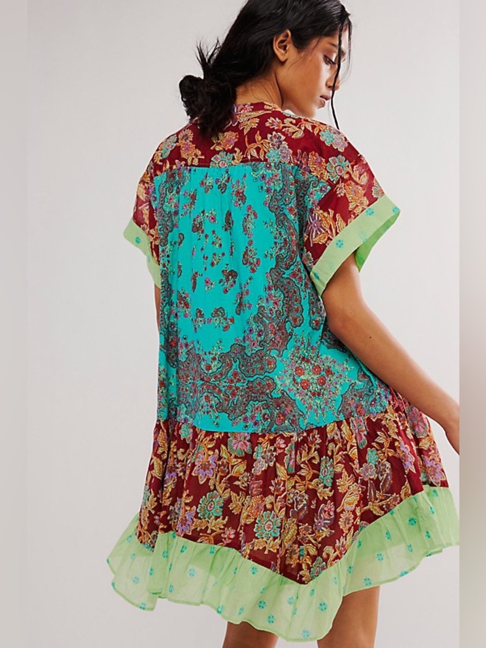 NWT Free People Agnes printed mini dress sz sm - Picture 2 of 7
